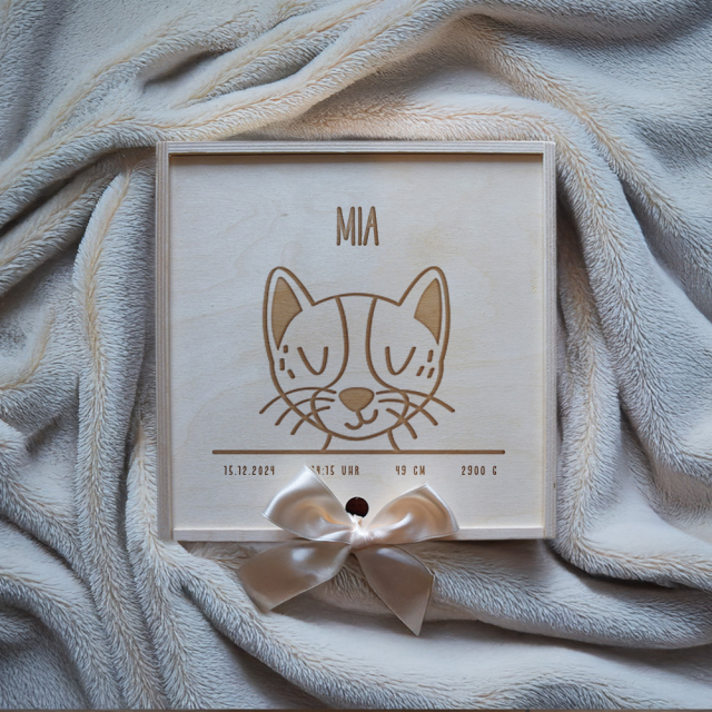 Erinnerungskiste zur Geburt - mit niedlichen Tiermotiven - Personalisierbar